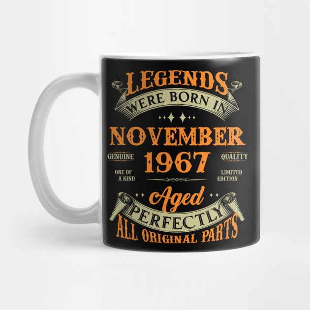 56th Birthday Gift Legends Born In November 1967 56 Years Old by Buleskulls 